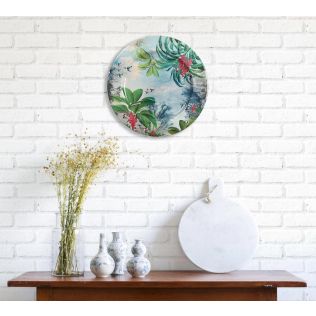 India Circus Tropical View Iron Decor Plate