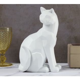 India Circus White Cat Figurine