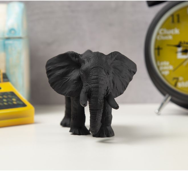 India Circus Black Baby Elephant Figurine