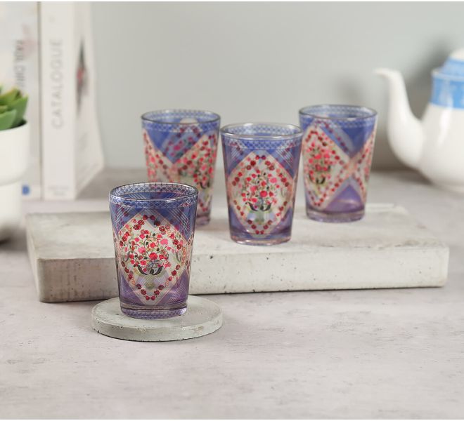 India Circus by Krsnaa Meha Spring Bloom Chai Glass Set of 4