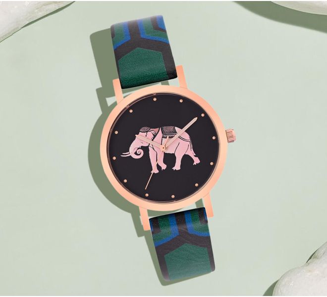 India Circus by Krsnaa Mehta Abstract Tusker Wrist Watch
