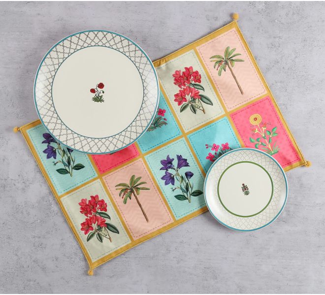 India Circus by Krsnaa Mehta Blossom Treasure Micro Velvet Table Mats Set of 6