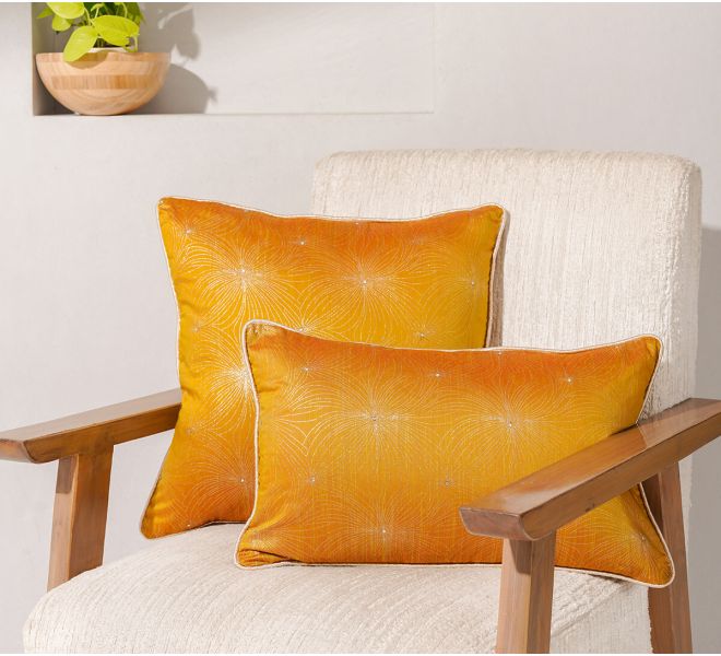 Durian Foils Metallic Print Cushion Cover