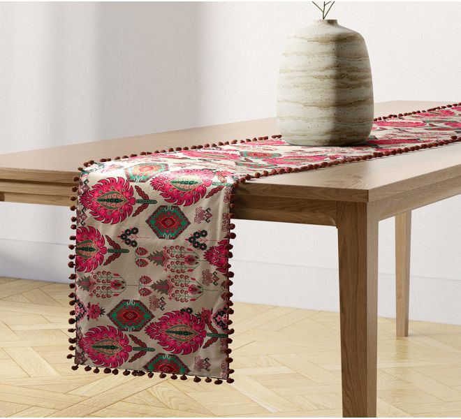 India Circus by Krsnaa Mehta Mystifying Dazzle Micro Velvet Bed and Table Runner