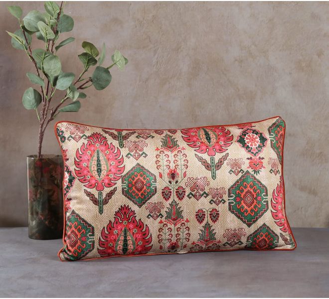 India Circus by Krsnaa Mehta Mystifying Dazzle Rectangle Velvet Cushion Cover
