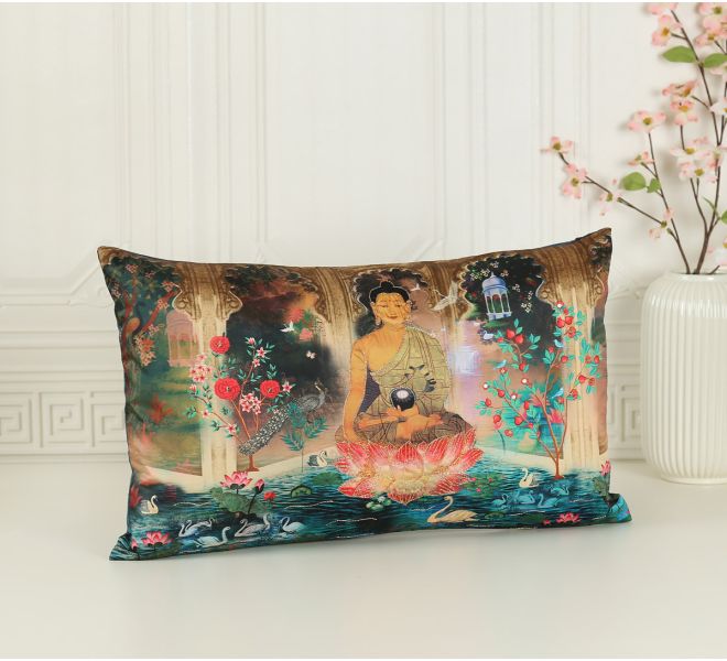 India Circus by Krsnaa Mehta Regal Magnificence Embroidered Rectangle Cushion Cover