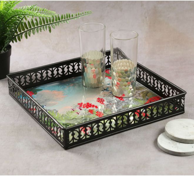 India Circus by Krsnaa Mehta Tropical View Square Iron Tray