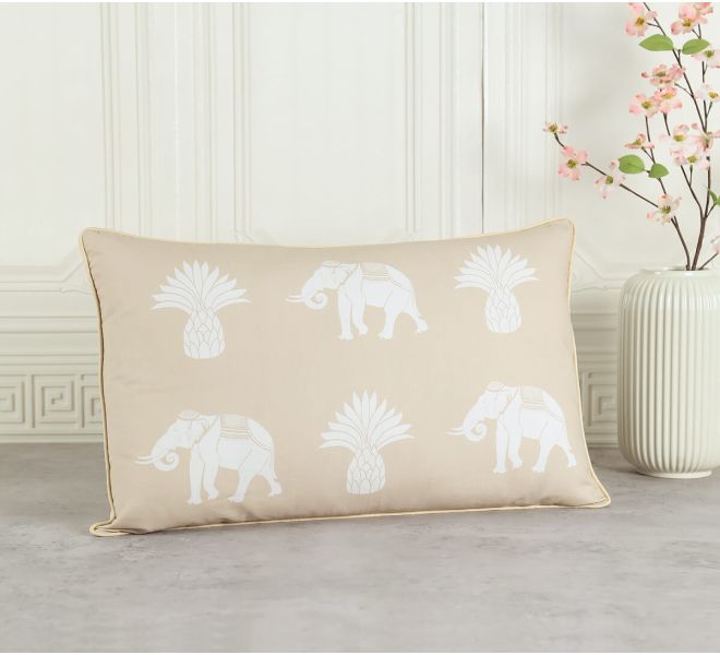 India Circus by Krsnaa Mehta Tusker Tropics Rectangle Cotton Poplin Cushion Cover