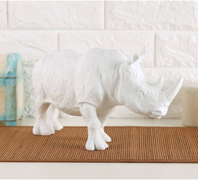 India Circus White Rhino Calf Figurine