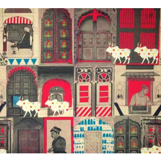 India Circus by Krsnaa Mehta Doors of Mystical  Wonder Fabric