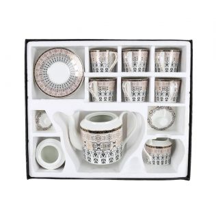 India Circus Artisans Impression Tea Cup & Saucer Set of 17 pcs