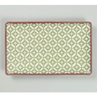 India Circus by Krsnaa Mehta Chevron Poppy Flower Small Rectangle Platter