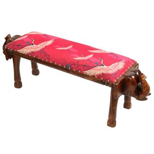 India Circus by Krsnaa Mehta Legend of the Cranes Wooden Animal Bench