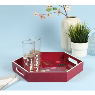 India Circus by Krsnaa Mehta Magenta Biome Mystique Hexagon Tray