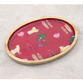 India Circus by Krsnaa Mehta Magenta Biome Mystique Oval Platter