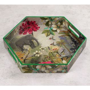 India Circus by Krsnaa Mehta March of the Blossoms Hexagon Tray