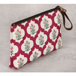India Circus by Krsnaa Mehta Poppy Flower Scarlet Utility Pouch