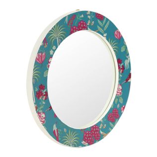 India Circus by Krsnaa Mehta Teal Floral Galore Wall Mirror