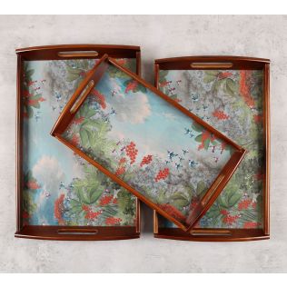 India Circus by Krsnaa Mehta Tropical View Trays Set of 3