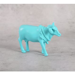 India Circus Cerulean Cow Figurine