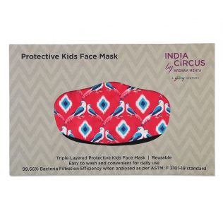 India Circus Crimson Madan's Parrots Protective Face Masks for Kids