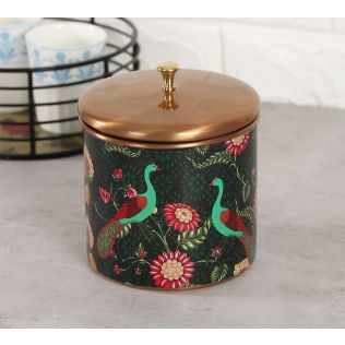 India Circus Feathers & florals Storage Jar