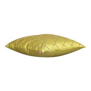 India Circus Gold Bead Olive Green Cushion Cover