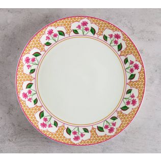 India Circus Lattice Lotus Dinner Plate