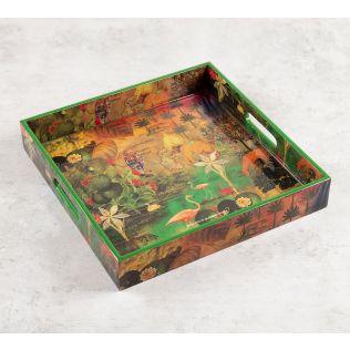 India Circus Mapping Animals Square Tray