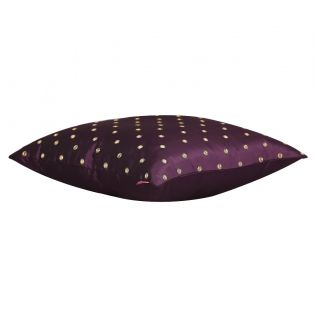 India Circus Mirror Work Purple Cushion Cover