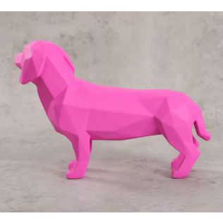 India Circus Neon Pink Dachshund Figurine