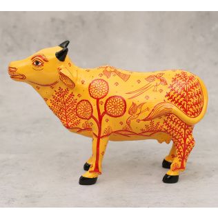 India Circus Pattachitra Art Tangerine Cow