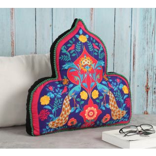 India Circus Peacock Psychedelic Shaped Cushion