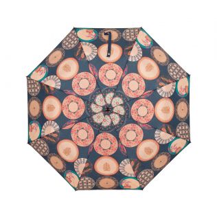 India Circus Platter Portrayal 3 Fold Umbrella