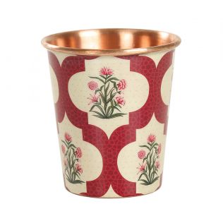 India Circus Poppy Flower Scarlet Small Copper Tumbler