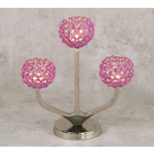 India Circus Purple Globe Crystal Candle Holder