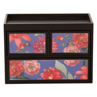 India Circus Red Blooms Chest of Drawer