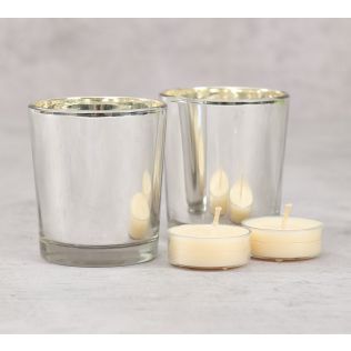 India Circus Silver Glass Votives Gift Box (Set of 2)