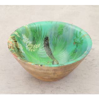 India Circus The Peacock Throne Wooden Bowl
