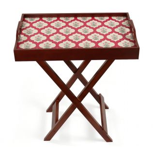 India Circus by Krsnaa Mehta Poppy Flower Scarlet Tray Table