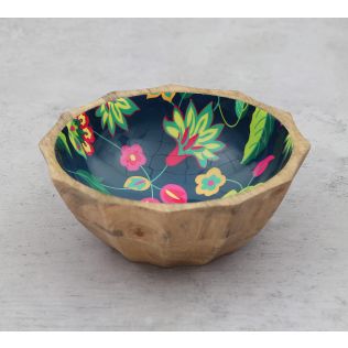 India Cricus by Krsnaa Mehta Cyanic Pop Burst Small Wooden Bowl