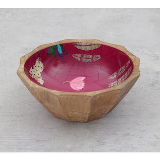 India Cricus by Krsnaa Mehta Magenta Biome Mystique Small Wooden Bowl