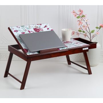 Grey Floral Galore Laptop Table