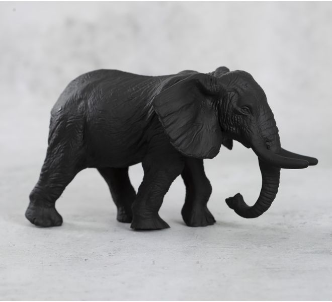 India Circus Black Baby Elephant Figurine