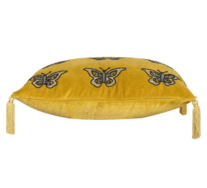 India Circus by Krsnaa Mehta Aureolin Butterfly Adorn Cushion Cover