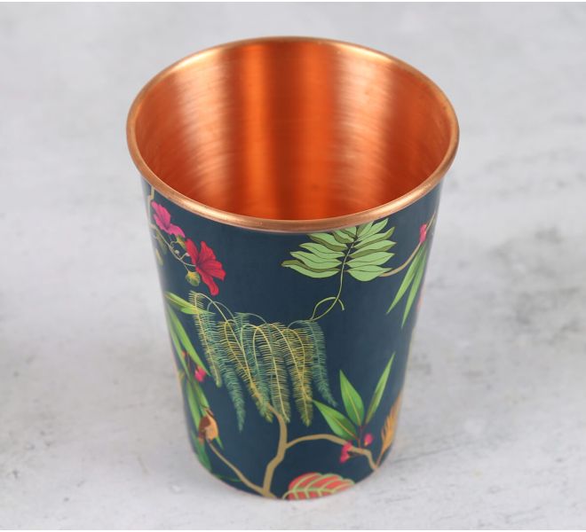 India Circus by Krsnaa Mehta Fronds and Florets Copper Tumbler Big