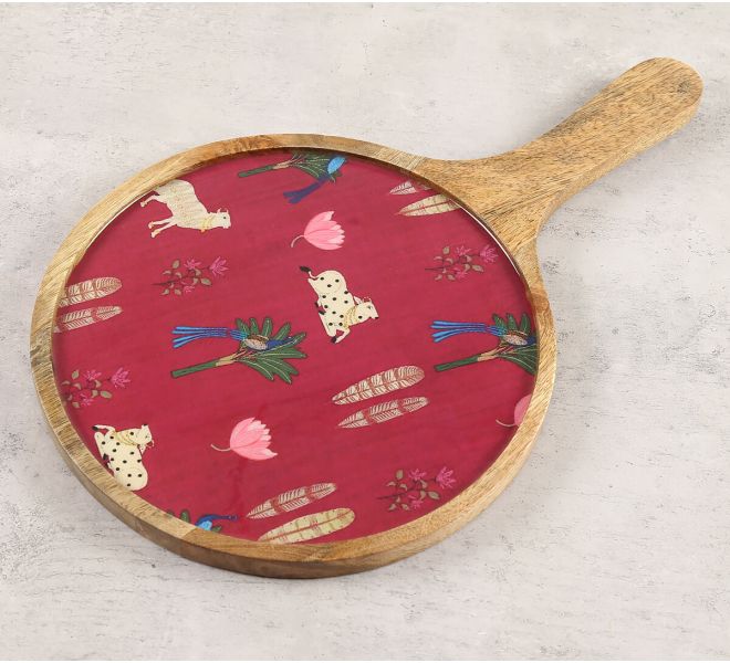 India Circus by Krsnaa Mehta Magenta Biome Mystique Round Serving Platter