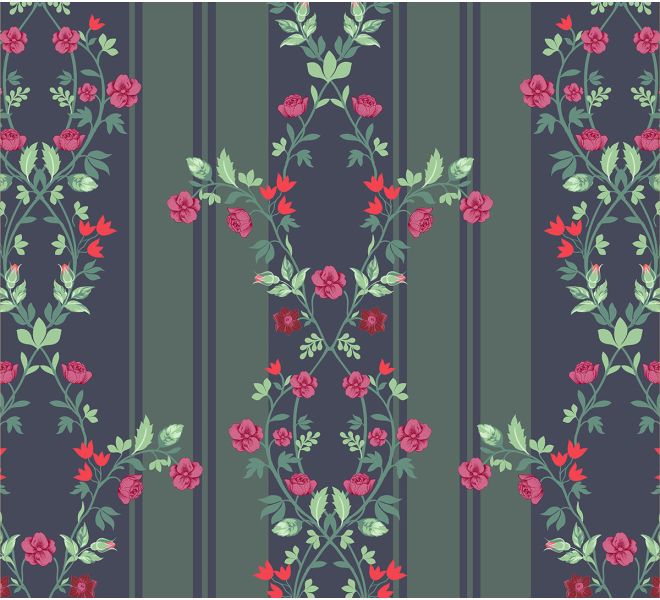 India Circus by Krsnaa Mehta Olive with Rose Twist Wallpaper