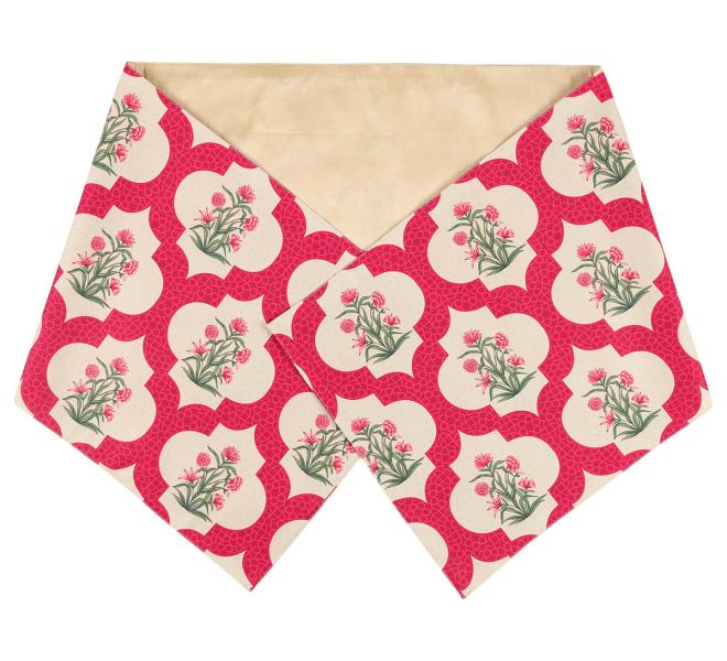 India Circus by Krsnaa Mehta Poppy Flower Scarlet Table and Bed Runner