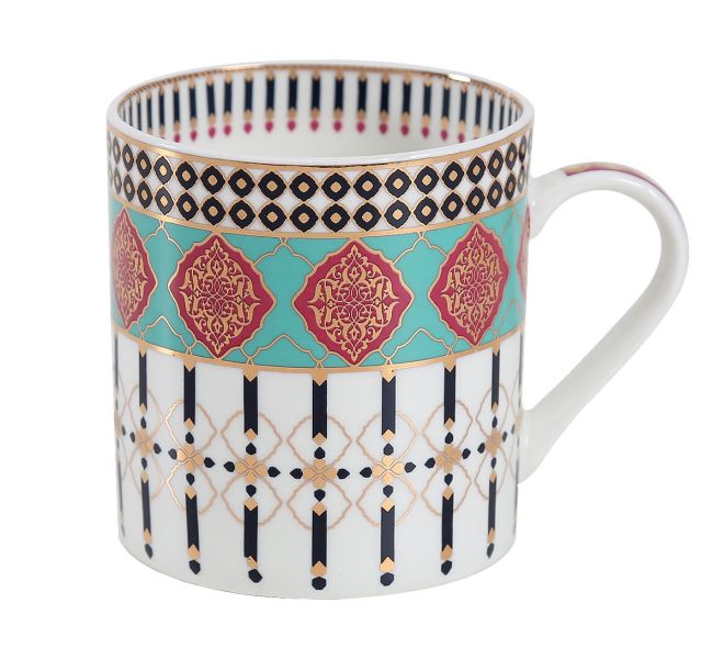 India Circus Floral Reed Coffee Mug Set of 6